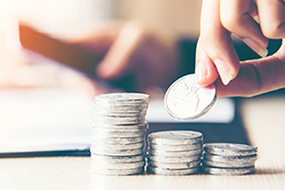 Three Stacks of Silver Coins