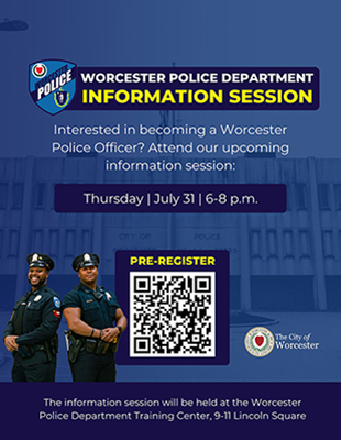 Group Sitting at Desks Watching Presentation on Entry Level Police Officer Exam on Projection Screen