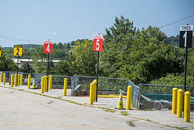 Numbered Bays at Residential Drop Off Center for Bulk Waste Items