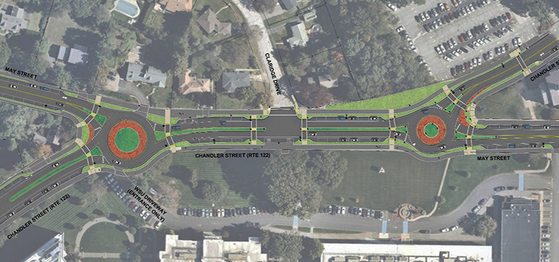 Graphic of Chandler Street and May Street Plans