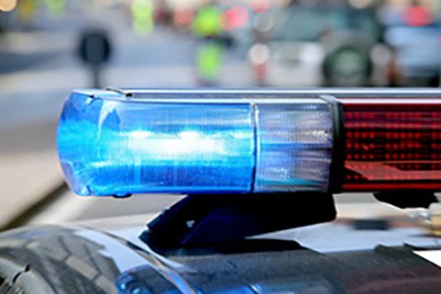 Blue Lights on Police Car